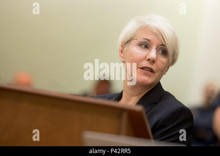 München, Bayern. 20 Juni, 2018. Rechtsanwalt Anja Sturm warten auf die Fortsetzung der NSU vor dem Oberlandesgericht München. Neue verteidigungsmittel werden aus Zschaepe der Verteidigung an diesem Tag der Studie erwartet. Quelle: Tobias Hase/dpa/Alamy leben Nachrichten Stockfoto