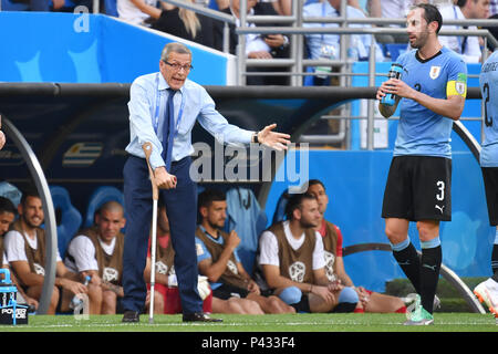 Rostov am Don, Russland. 20 Juni, 2018. Diego GODIN (uru) Uruguay (URA (Saudi-Arabien (KSA) 1-0, Vorrunde, Gruppe A, Spiel 18, am 20.06.2018 in Rostow-am-Don, Rostov Arena Fussball-WM 2018 in Russland vom 14.06 - 15.07.2018. | Verwendung der weltweiten Kredit: dpa/Alamy leben Nachrichten Stockfoto