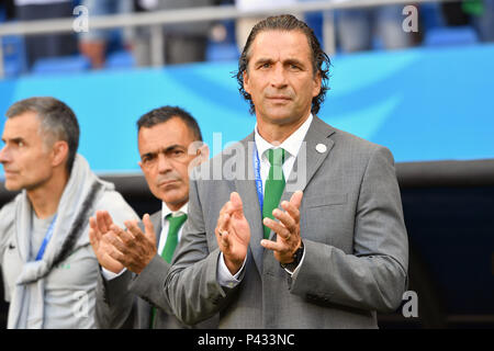 Rostov am Don, Russland. 20 Juni, 2018. Juan Antonio Pizzi (Trainer, KSA, re). Uruguay (Saudi-Arabien (KSA) 1-0, Vorrunde, Gruppe A, Spiel 18, am 20/06/2018 in Rostow-am-Don, Rostov Arena Fussball-WM 2018 in Russland vom 14.06 - 15.07.2018. | Verwendung der weltweiten Kredit: dpa/Alamy leben Nachrichten Stockfoto