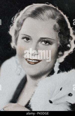 Renate Müller, 26. April 1906-7 Oktober 1937, war eine deutsche Sängerin und Schauspielerin in beiden Stummfilme und Tonfilme, als auch auf der Bühne, digital verbesserte Reproduktion einer historischen Bild Stockfoto