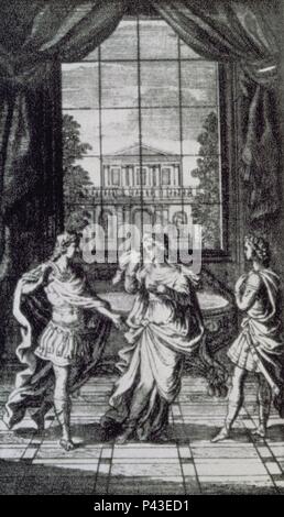 ESCENA DE BERENICE. Autor: Racine, Jean. Lage: Biblioteca Nacional - COLECCION, MADRID, SPANIEN. Stockfoto