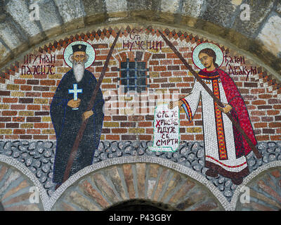 Mosaik Bild an der Wand des Hl. Petka's Chapel, der Belgrader Festung, Belgrad, Serbien Stockfoto