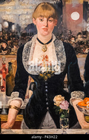 Gemälde mit dem Titel 'an der Bar des Folies-Bergere" von Edouard Manet datiert 1882 Stockfoto