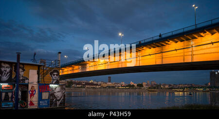 Brücke über den Fluss Sava, Belgrad, Serbien Stockfoto