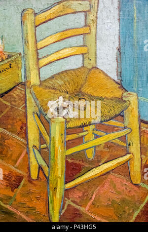 Gemälde mit dem Titel "Van Gogh's Chair' von Vincent van Gogh vom 1888 Stockfoto