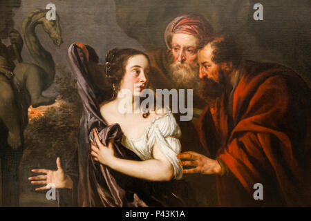 Malerei mit der Überschrift "usanna und die Ältesten' von Peter Lely datiert 1650 Stockfoto