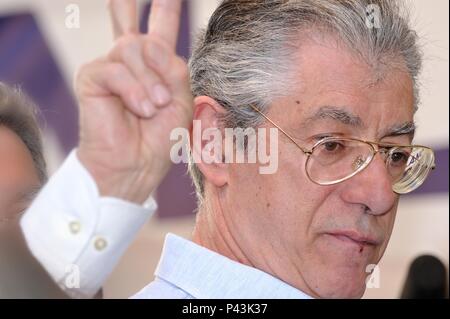 Umberto Bossi während der Lega Nord treffen in Milano 13-05-2011 Stockfoto