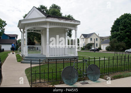 Website der Brüder Wright family home (7 Hawthorn Street, Dayton, Ohio), in denen sie lebten, während das erste Flugzeug erstellen. Stockfoto