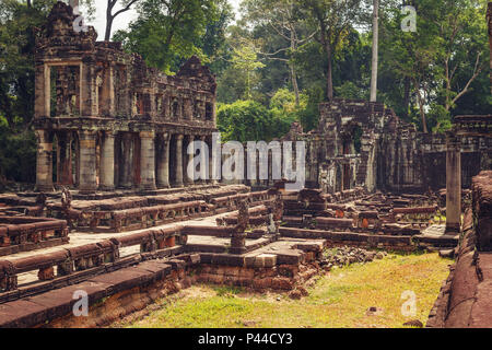 Alte und majestätischen Tempel Preah Khan. Großer Kreis von Angkor, Siem Reap, Kambodscha. Stockfoto