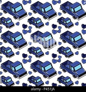 Van Fahrzeug isometrische Muster Stock Vektor