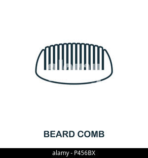 Beard Comb-Symbol. Flat Style Icon Design. UI. Abbildung: Beard comb-Symbol. Piktogramm isoliert auf Weiss. Fertig in web design, Anwendungen, Software, Druck verwenden. Stockfoto