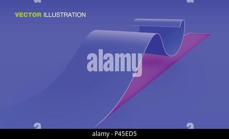 3d-gewellten Streifen schneiden aus dem Boden. Vector Hintergrund. Stock Vektor