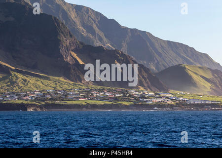 Edinburgh der Sieben Meere am späten Nachmittag Sonne, Tristan da Cunha, Britisches Überseegebiete, South Atlantic Ocean Stockfoto