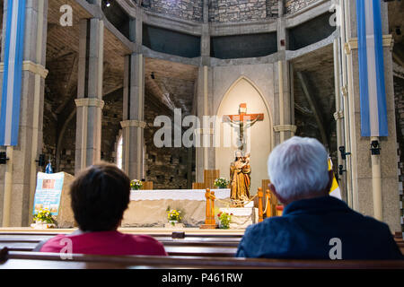 Die Kathedrale Unserer Lieben Frau von Nahuel Huapi [1] (Spanisch: Catedral de Nuestra Señora Del Nahuel Huapi) [2] auch San Carlos de Bariloche entfernt. Stockfoto