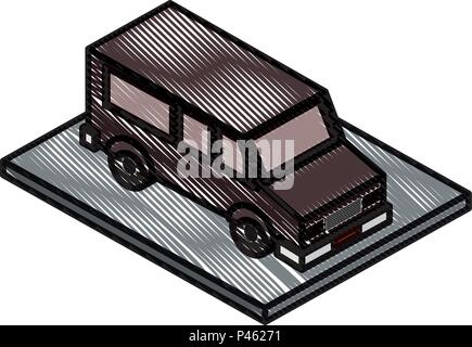 Van Fahrzeug isometrische Symbol Stock Vektor