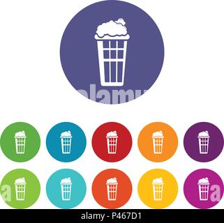 Popcorn box Icons Set Vector Farbe Stock Vektor