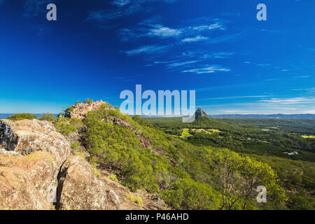 Blick vom Gipfel des Mount Ngungun, Glas Haus Berge, Sunshine Coast, Queensland, Australien Stockfoto