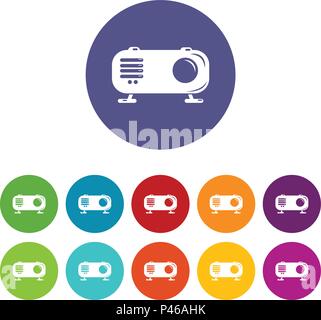 Retro Radio Icons Set Vector Farbe Stock Vektor