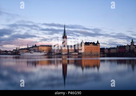 Einen schönen Sonnenaufgang in Stockholm, Riddarholmen Island, Schweden. November 2017 Stockfoto