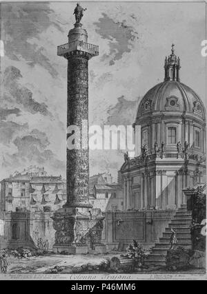 COLUMNA DE TRAJANO - 1761 - GRABADO. Autor: Giovanni Battista Piranesi (1720-1778). Lage: Biblioteca Nacional - COLECCION, MADRID, SPANIEN. Stockfoto