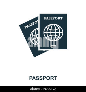 Reisepass Symbol. Mobile App, Druck, Web site Symbol. Einfaches Element singen. Monochrome Reisepass Symbol Abbildung. Stockfoto