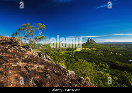 Blick vom Gipfel des Mount Ngungun, Glas Haus Berge, Sunshine Coast, Queensland, Australien Stockfoto