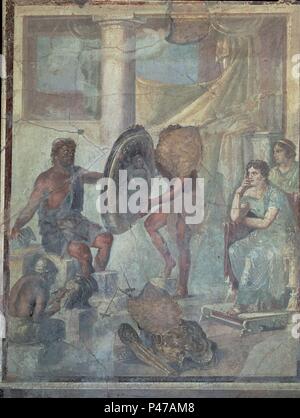 TETIS EN LA FRAGUA DE VULCANO (O POMPEYO) - ARTE ROMANO. Ort: Nationalmuseum für Archäologie, Neapel, Italien. Stockfoto