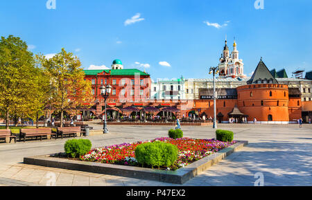 Auf dem Platz der Revolution in Moskau, Russland Stockfoto