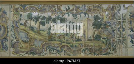 : - AZULEJOS VALENCIANOS - (Siglo XVIII). Autor: Luis Domingo (18 Prozent). Lage: Convento de Santo Domingo, Orihuela, ALICANTE, Spanien. Stockfoto