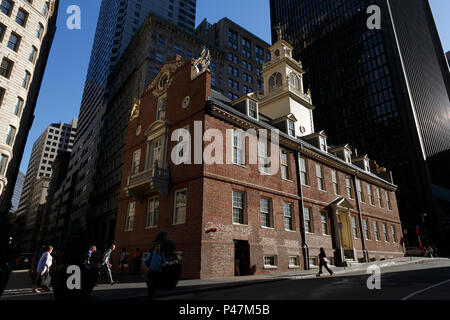 Die historische Old State House auf dem Freedom Trail, Boston, Massachusetts Stockfoto