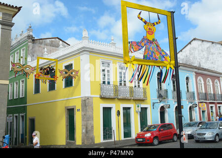 SALVADOR, BA - 10/02/2015: Decoração de Carnaval em Salvador - Pelourinho Durante decoração de Carnaval em Salvador. (Foto: Mauro Akin Nassor/Fotoarena) Stockfoto