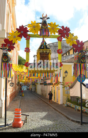 SALVADOR, BA - 10/02/2015: Decoração de Carnaval em Salvador - Pelourinho Durante decoração de Carnaval em Salvador. (Foto: Mauro Akin Nassor/Fotoarena) Stockfoto