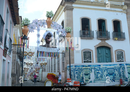 SALVADOR, BA - 10/02/2015: Decoração de Carnaval em Salvador - Pelourinho Durante decoração de Carnaval em Salvador. (Foto: Mauro Akin Nassor/Fotoarena) Stockfoto