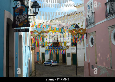 SALVADOR, BA - 10/02/2015: Decoração de Carnaval em Salvador - Pelourinho Durante decoração de Carnaval em Salvador. (Foto: Mauro Akin Nassor/Fotoarena) Stockfoto