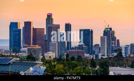 Die Skyline von Los Angeles, Kalifornien, USA. Stockfoto