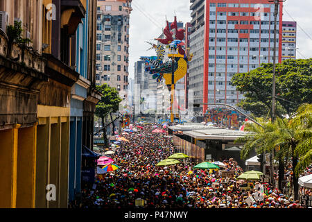 RECIFE, PE-14/02 -/2015 - galo da MADRUGADA - Galo da Madrugada arrasta multidão keine Recife keine sábado de Carnaval (Foto: Carlos Ezequiel Vannoni/AgênciaJCM/Fotoarena) Stockfoto