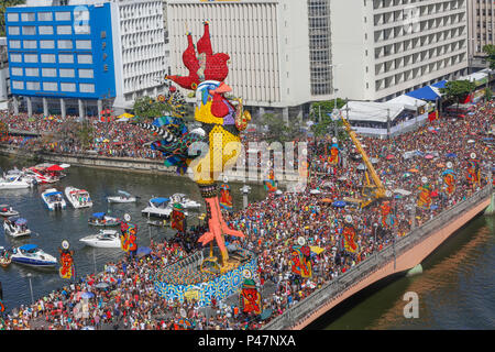 RECIFE, PE-14/02 -/2015 - galo da MADRUGADA - Galo da Madrugada arrasta multidão keine Recife keine sábado de Carnaval (Foto: Carlos Ezequiel Vannoni/AgênciaJCM/Fotoarena) Stockfoto