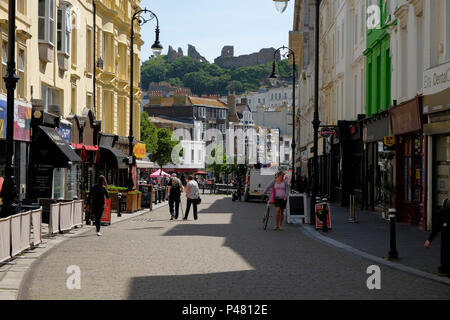 Das Stadtzentrum von Hastings, East Sussex, Großbritannien Stockfoto