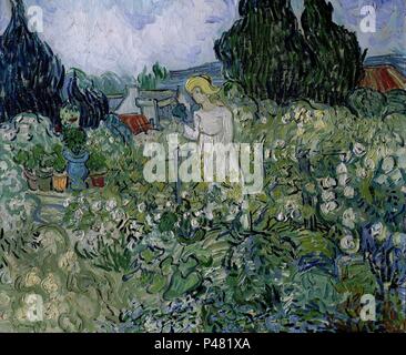 Mademoiselle Gachet in Ihrem Garten in Auvers-sur-Oise - 1890 - 46 x 55 cm - Öl auf Leinwand. Autor: Vincent van Gogh (1853-1890). Lage: Musee D'Orsay, Frankreich. Auch als: LA SEÑORA GACHET EN SU JARDIN bekannt. Stockfoto