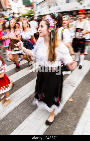 Desfile Oficial da Oktoberfest 2012 Na Rua XV de Novembro. Blumenau/SC, Brasilien - 20/10/2012. Foto: Ricardo Ribas/Fotoarena Stockfoto