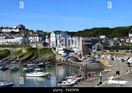 Malerisches Fischerdorf an der New Quay Wales Stockfoto