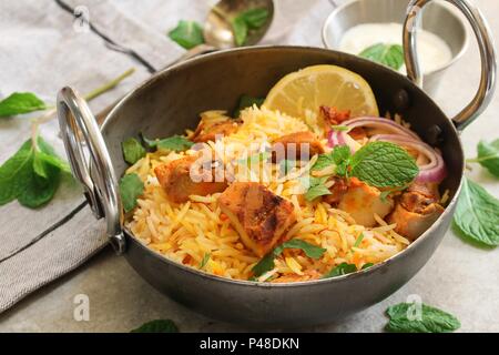 Hausgemachte Chicken Tikka Biryani Stockfoto