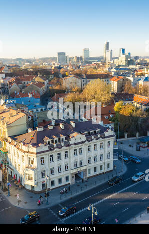 Die Altstadt von Vilnius und Stadtteil Snipiskes. Vilnius, Litauen, Europa Stockfoto