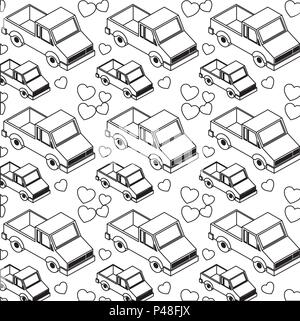 Van Fahrzeug isometrische Muster Stock Vektor