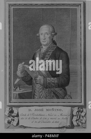 MONINO Y REDONDO JOSE - PAEZ 6131-5 - CONDE FLORIDABLANCA -1728/1808. Lage: Biblioteca Nacional - COLECCION, MADRID, SPANIEN. Stockfoto