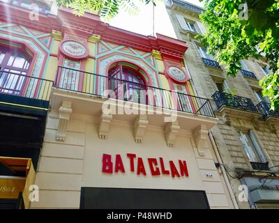 Der bataclan Theater, Rock Musik Schauplatz und die Website vom 13. November Terroranschlag, Paris, Frankreich. Stockfoto