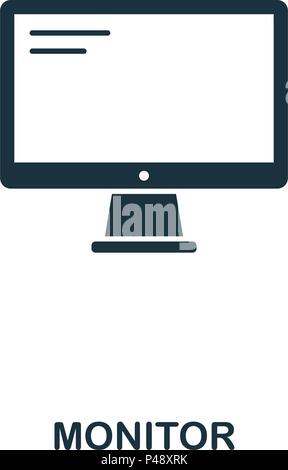 Symbol Monitor. Line Style Icon Design. UI. Abbildung: Symbol Monitor. Piktogramm isoliert auf Weiss. Fertig in web design, Anwendungen, Software, Druck verwenden. Stock Vektor