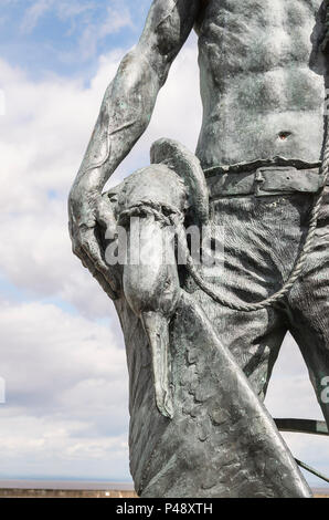 Detail der Statue des Antiken Mariner am Meer in Watchet Somerset England Großbritannien Stockfoto