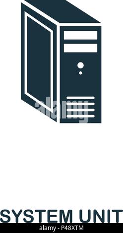 System Einheit Symbol. Line Style Icon Design. UI. Abbildung: system Einheit Symbol. Piktogramm isoliert auf Weiss. Fertig in web design, Anwendungen, Software, Druck verwenden. Stock Vektor