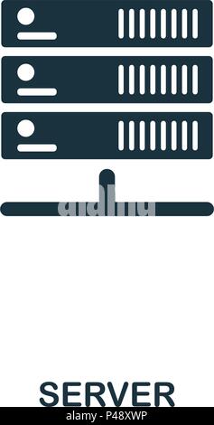 Symbol für den -Server. Line Style Icon Design. UI. Abbildung: Symbol für den -Server. Piktogramm isoliert auf Weiss. Fertig in web design, Anwendungen, Software, Druck verwenden. Stock Vektor